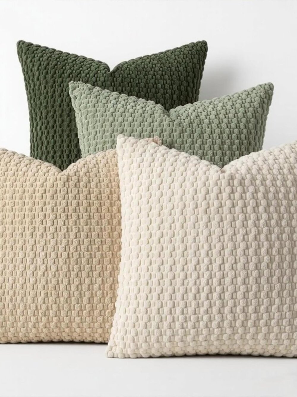 Soft 3D Textured Throw Pillow Covers Set of 4, 18x18 Inch Decorative Cushion
